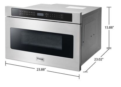 Cuisine Thor 24 1,2 Cu. Fort. Tiroir pour micro-ondes - TMD2401 | Tiroir à micro-ondes Thor Kitchen de 1,2 pi³ – TMD2401 | TMD2401S
