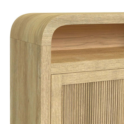 Scott Living Lenore 60 Cheminée électrique meuble TV avec rangement - Naturel | Meuble pour téléviseur Scott Living Lenore de 60 po avec foyer électrique et rangement - naturel | LENNTFIR