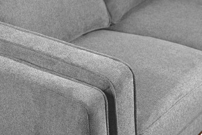 Sofa Kassia de Kort & Co. de 90,6 po en tissu d’apparence lin avec base et pattes en bois - gris