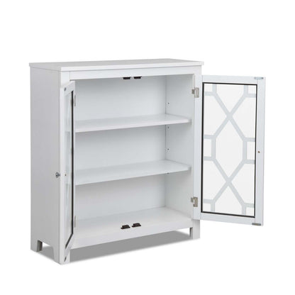 Armoire décorative Clary 31.5 avec portes en verre - Blanc|Armoire décorative Clary de 31,5 po avec portes en verre - blanche