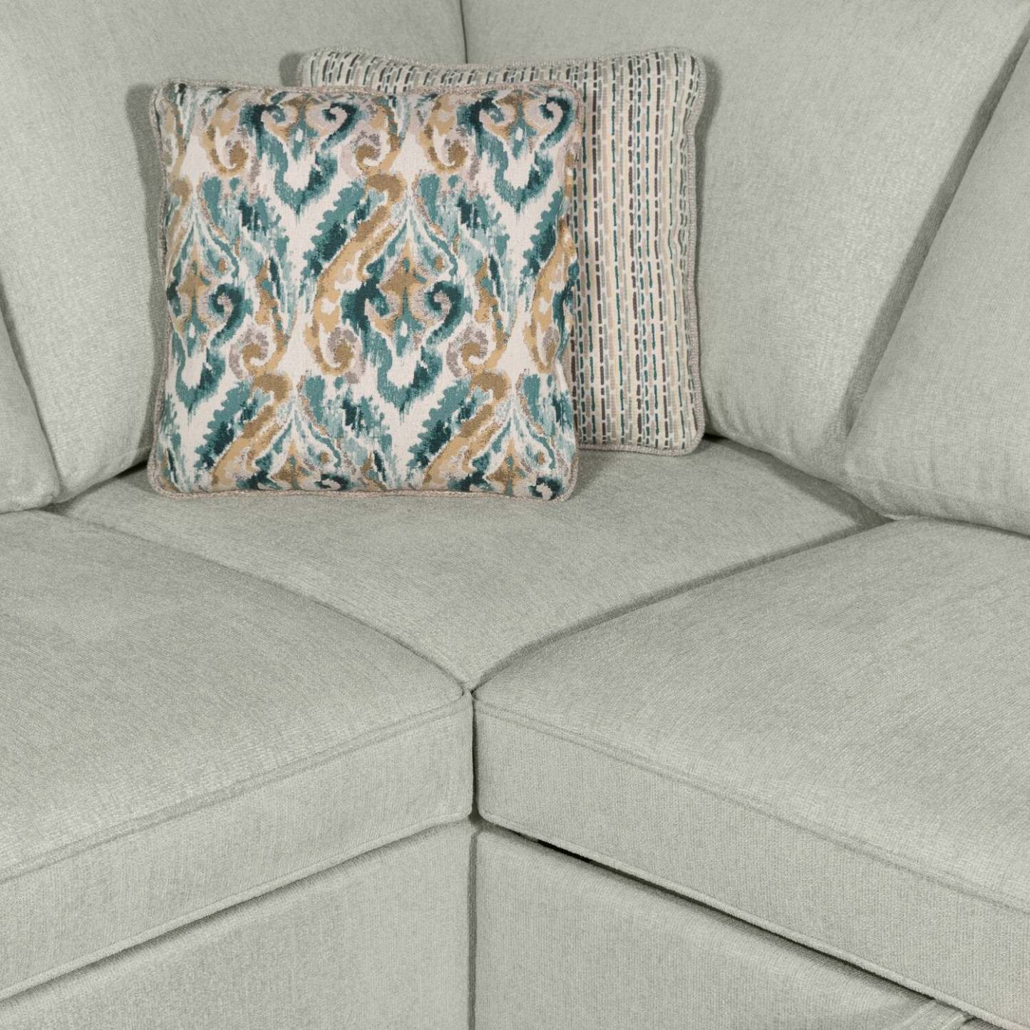 Canapé lit sectionnel de gauche Haven de Scott Living 4 pièces en tissu de chenille avec fauteuil long de rangement - bleu écume de mer