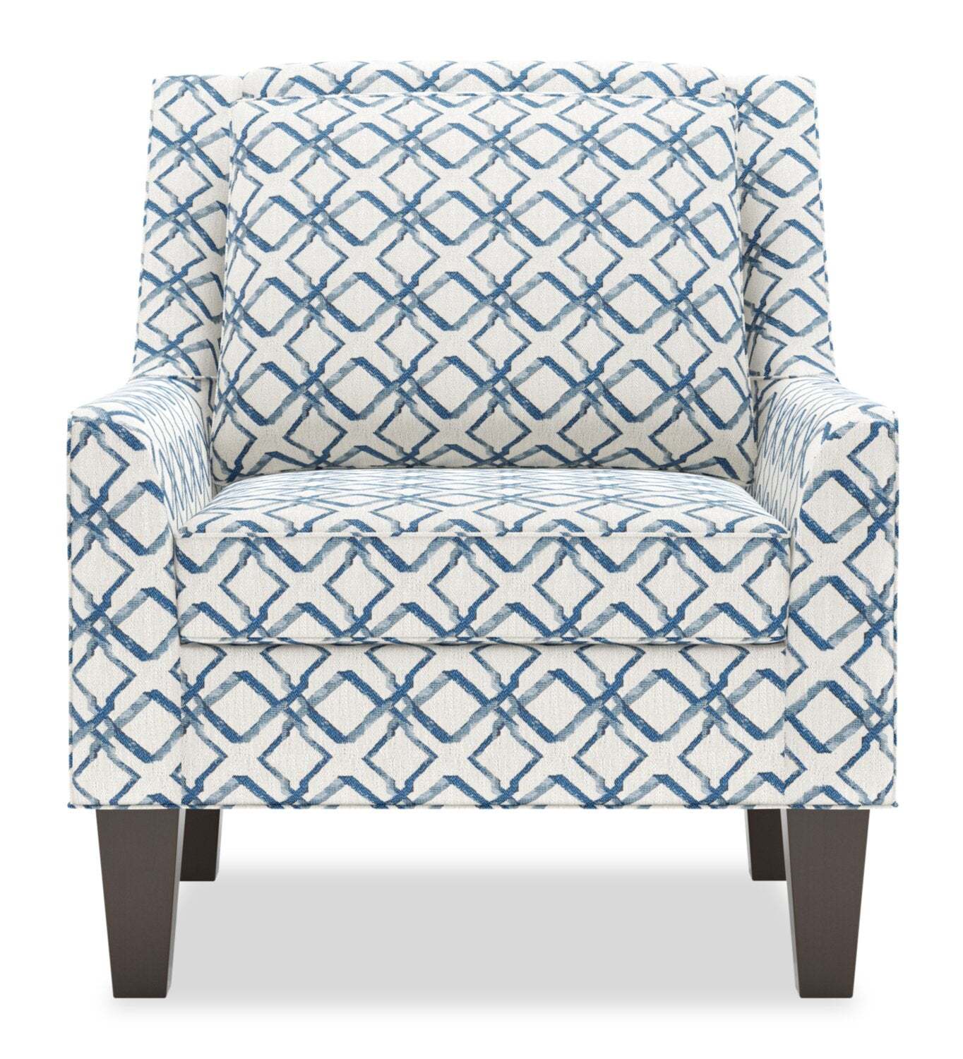 Fauteuil d'appoint club Sofa Lab de 29 po fabriqué au Canada en tissu avec pattes en bois - Océan multicolore | CLUB1154