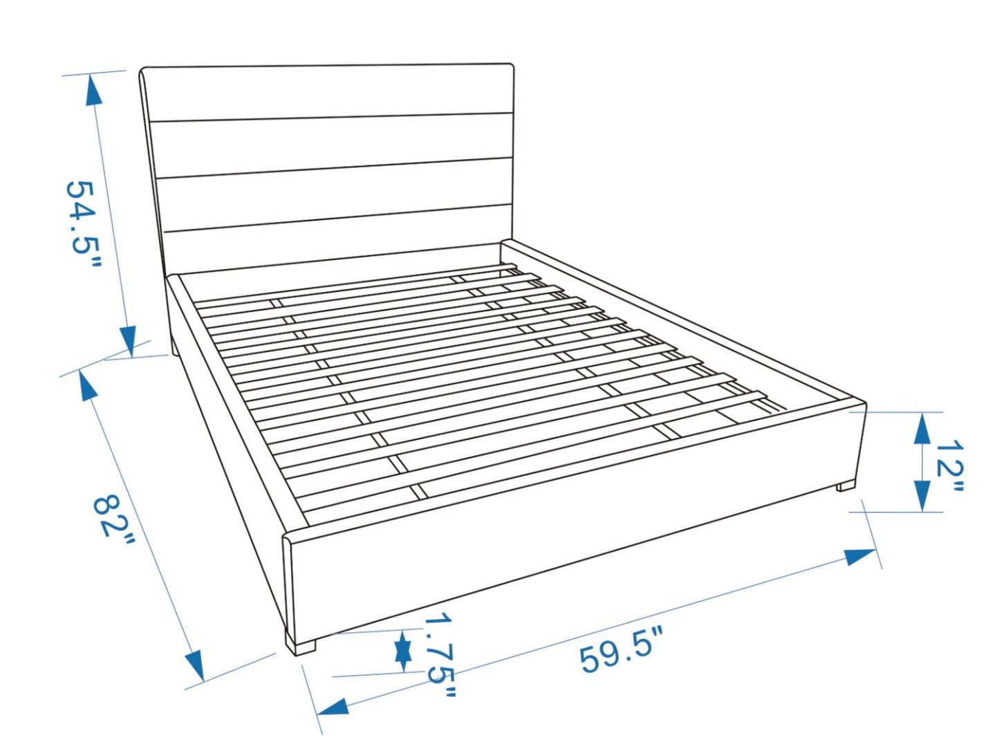 Kort &amp; Co. Lit plateforme rembourré Clay en tissu cuir végétalien marron, capitonné - Pleine grandeur | Lit plateforme rembourré Clay de Kort &amp; Co. en tissu de cuir végétalien brun capitonné - format lit double