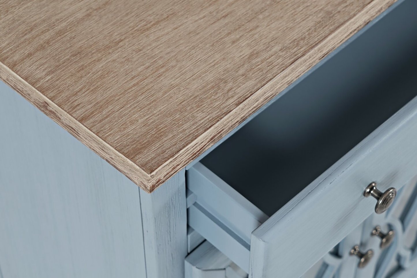 Armoire décorative Carmine 31 avec portes en verre - Bleu|Armoire décorative Carmine de 31 po avec portes en verre - bleue