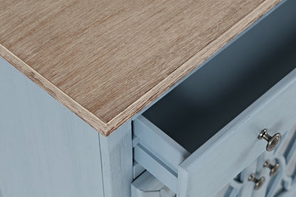 Armoire décorative Carmine 31 avec portes en verre - Bleu|Armoire décorative Carmine de 31 po avec portes en verre - bleue