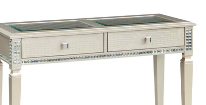 Tyra 48 Glam Sofa Table with Storage - Champagne  |Table de salon somptueuse Tyra de 48 po avec rangement - champagne