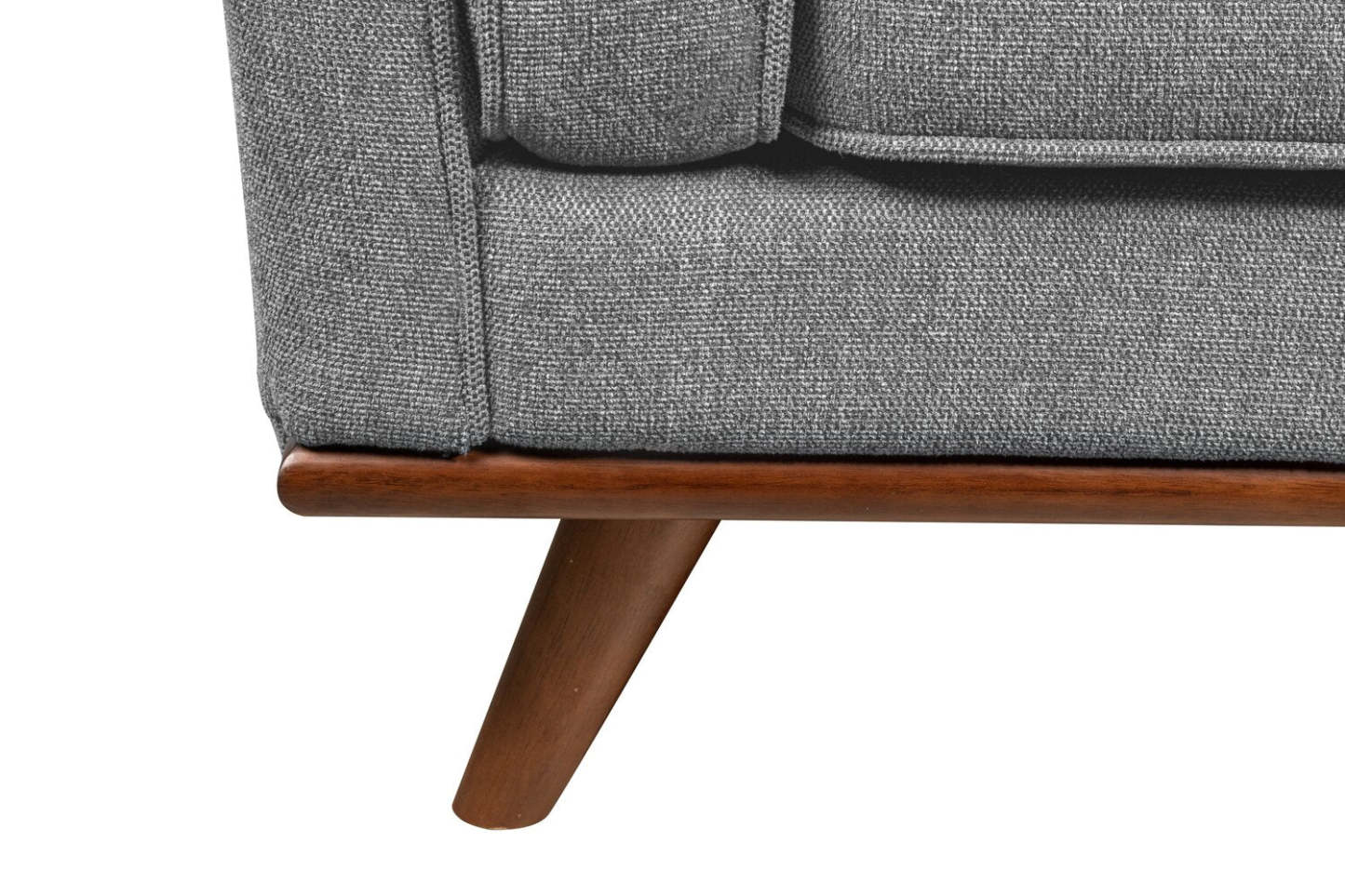 Fauteuil Kassia de Kort & Co. de 40,9 po en tissu d’apparence lin avec base et pattes en bois - gris