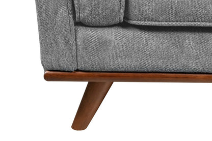 Fauteuil Kassia de Kort & Co. de 40,9 po en tissu d’apparence lin avec base et pattes en bois - gris