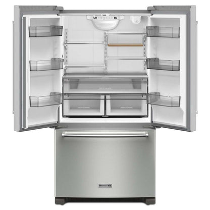 Réfrigérateur KitchenAid de 36 po et de 20 pi3 de profondeur comptoir à portes françaises - acier inoxydable - KRFC136RPS | KRFC13PS