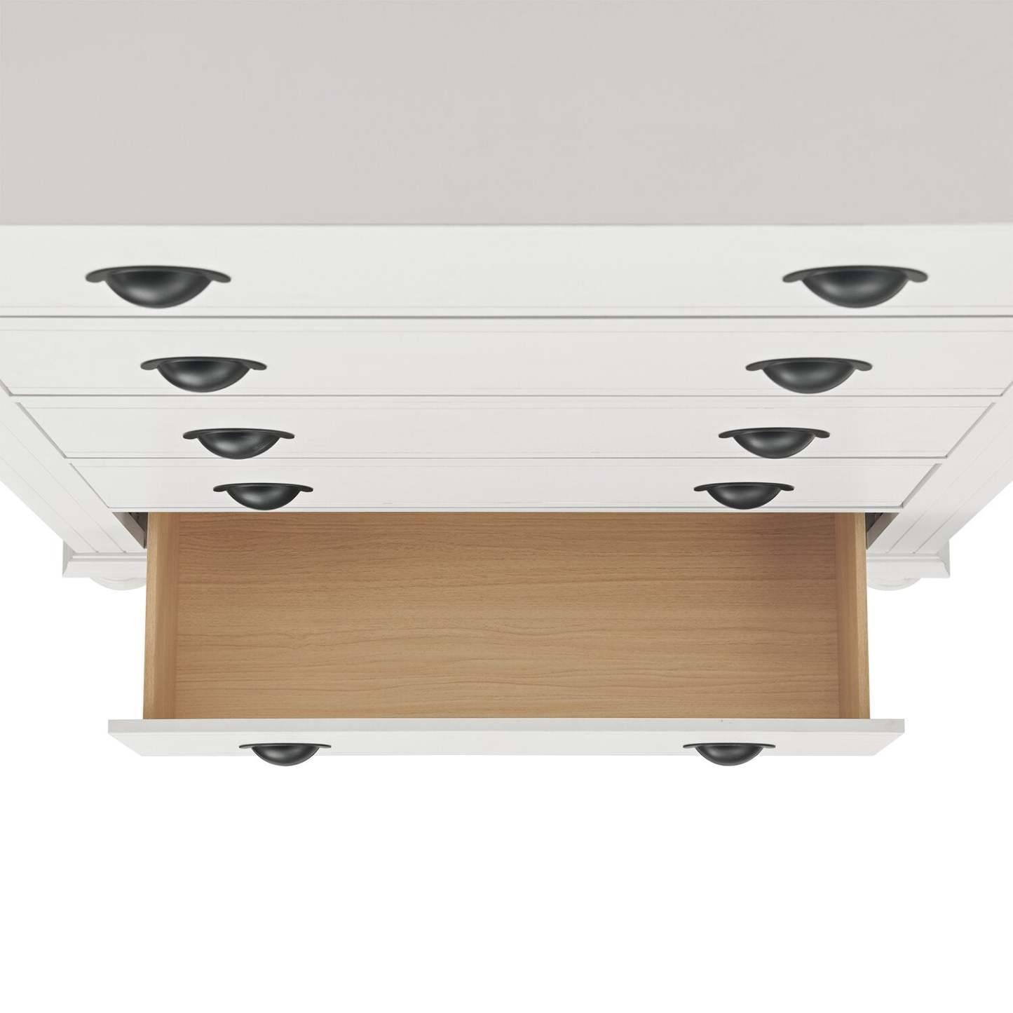 Commode de chambre Ella, 5 tiroirs, 36 L x 53 H - Blanc | Commode verticale de chambre à coucher Ella de 36 po (L) x 53 po (H) à 5 tiroirs - blanche