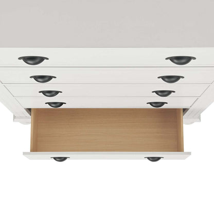 Commode de chambre Ella, 5 tiroirs, 36 L x 53 H - Blanc | Commode verticale de chambre à coucher Ella de 36 po (L) x 53 po (H) à 5 tiroirs - blanche