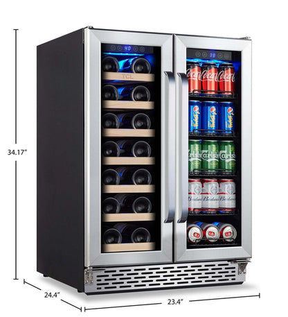 TCL 23.4 5.3 Cu. Ft. Dual-Zone Wine Cooler - Stainless Steel - B422D-CA | Refroidisseur à vin TCL de 5,3 pi3 et de 23,4 po à 2 zones - acier inoxydable - B422DCA | TCLB442D