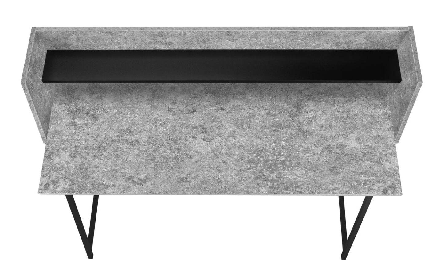 Bureau Lawson 47.25 avec petite niche - aspect pierre grise|Bureau Lawson de 47,25 po avec petite crédence - imitation de pierre grise