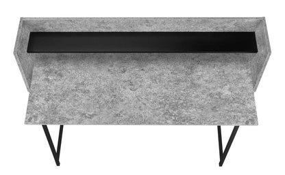 Bureau Lawson 47.25 avec petite niche - aspect pierre grise|Bureau Lawson de 47,25 po avec petite crédence - imitation de pierre grise