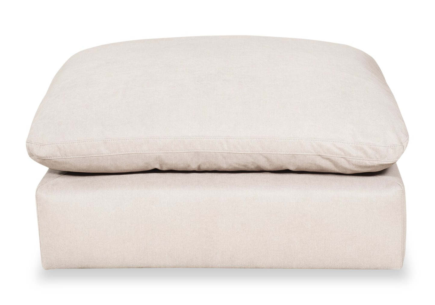 Eclipse Modular 6-Piece Linen-Look Fabric Sectional with Ottomans and Reversible Feather Down Cushions - Linen White | Canapé sectionnel modulaire Eclipse 6 pièces en tissu d’apparence lin avec poufs et coussins réversibles en duvet et plumes - blanc lin