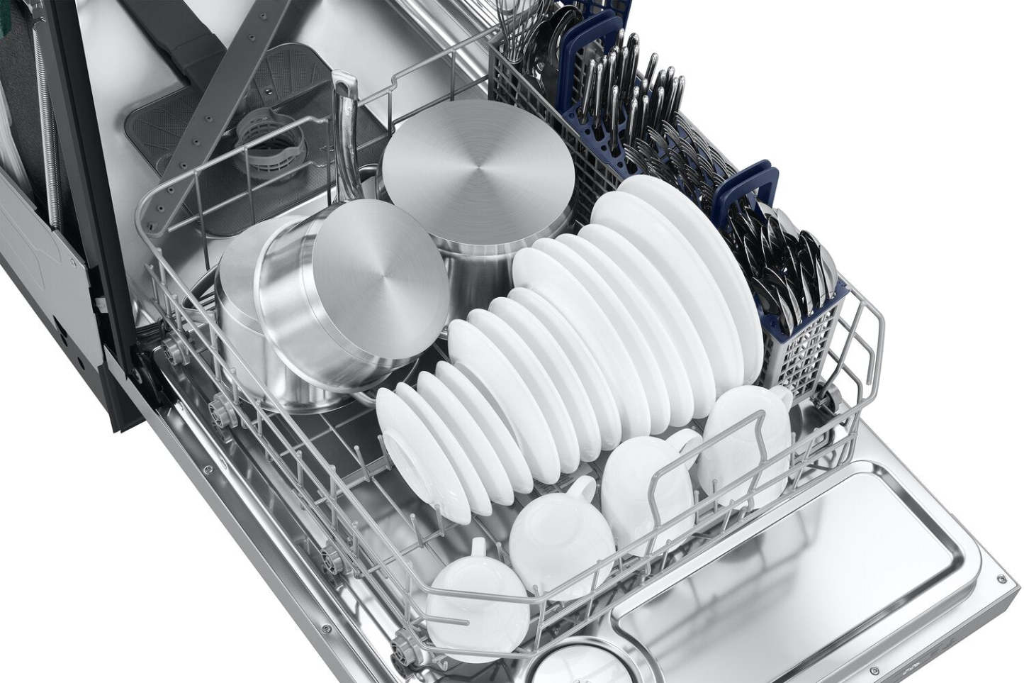 Lave-vaisselle Samsung 24 48 dBA série 5500 à commande supérieure avec troisième panier - DW80DG5500SRAA | Lave-vaisselle Samsung de série 5500 de 24 po et de 48 dBA avec commandes sur le dessus et 3e panier - DW80DG5500SRAA | DW80DG55