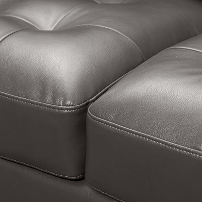 Canapé Erin 80.3 en tissu d'apparence cuir avec coussins de siège capitonnés - Gris | Canapé Erin de 80,3 po en tissu d'apparence cuir avec coussins de siège capitonnés - gris