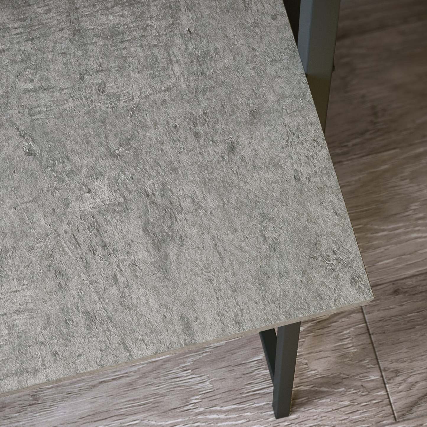 Bureau James de 43 po avec crédence et tablettes - gris