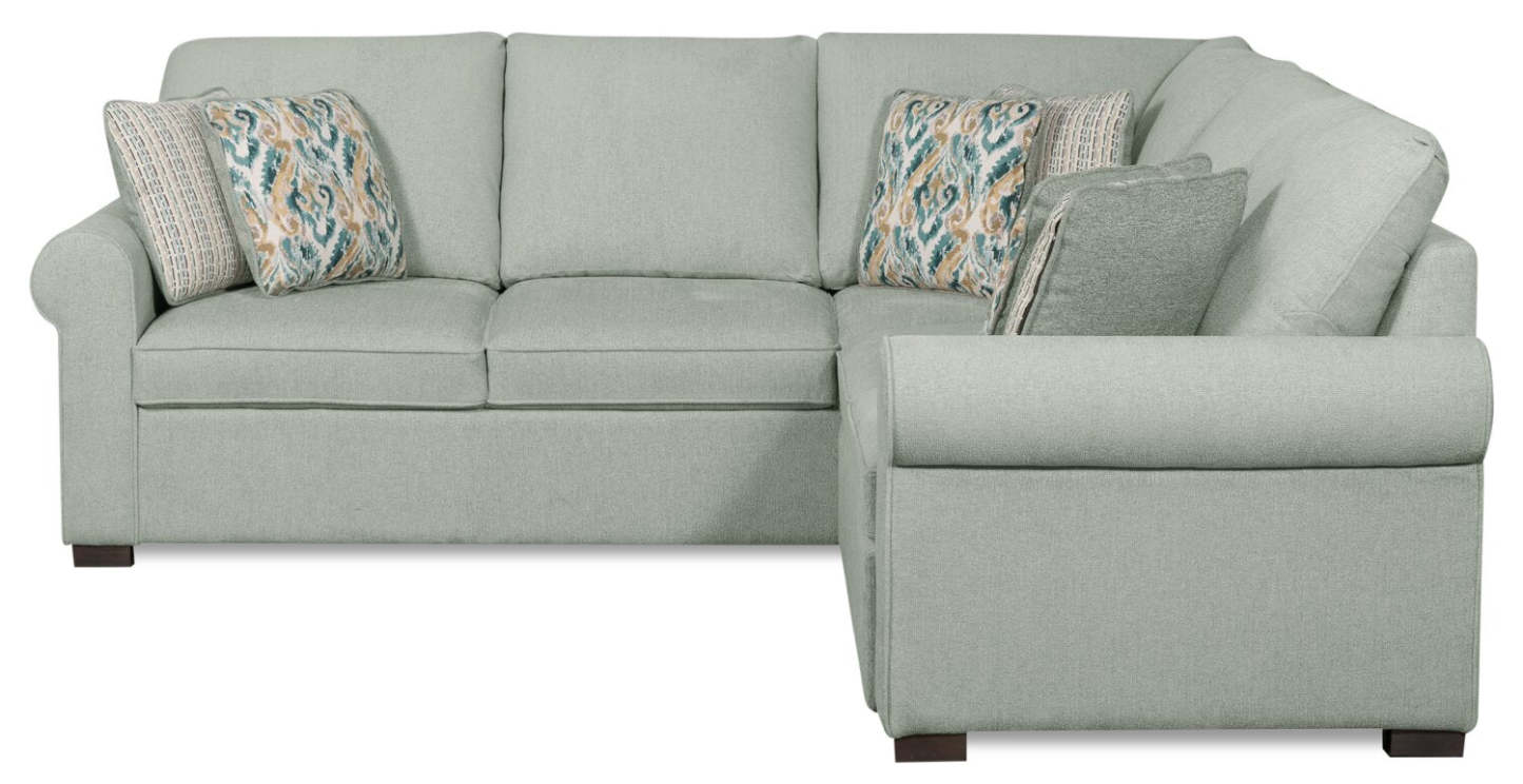 Scott Living Haven 2-Piece Right-Facing Chenille Fabric Sectional - bleu écume de mer | Sofa sectionnel de droite Haven de Scott Living 2 pièces en tissu de chenille - bleu écume de mer