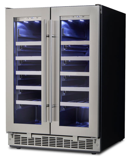 Silhouette Napa 23.9 4.7 Cu. Ft. French-Door Wine Cooler - Stainless - DWC047D1BSSPR | Refroidisseur à vin Napa de Silhouette de 4,7 pi³ et de 23,9 po à portes françaises - acier inoxydable…