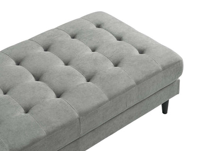 Ottomane en tissu Metro 63 avec coussin capitonné - Gris | Pouf Metro de 63 po en tissu avec coussin capitonné - gris