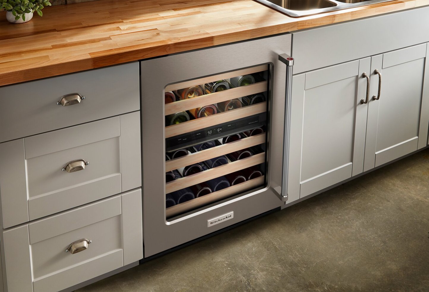 Réfrigérateur à vin KitchenAid de 5 pi³ et de 24 po sous le comptoir - acier inoxydable - KUWL214KSB | KitchenAid 24 5 Cu. Ft. Undercounter Wine Refrigerator - Stainless Steel - KUWL214KSB