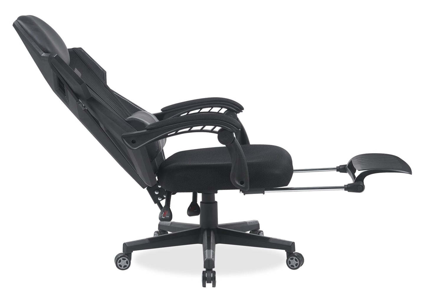 Chaise de jeu ergonomique Sparrow 28.3 avec coussin lombaire et repose-pieds - Noir | Fauteuil de jeu ergonomique Sparrow de 28,3 po avec coussin lombaire et repos-pieds - noir