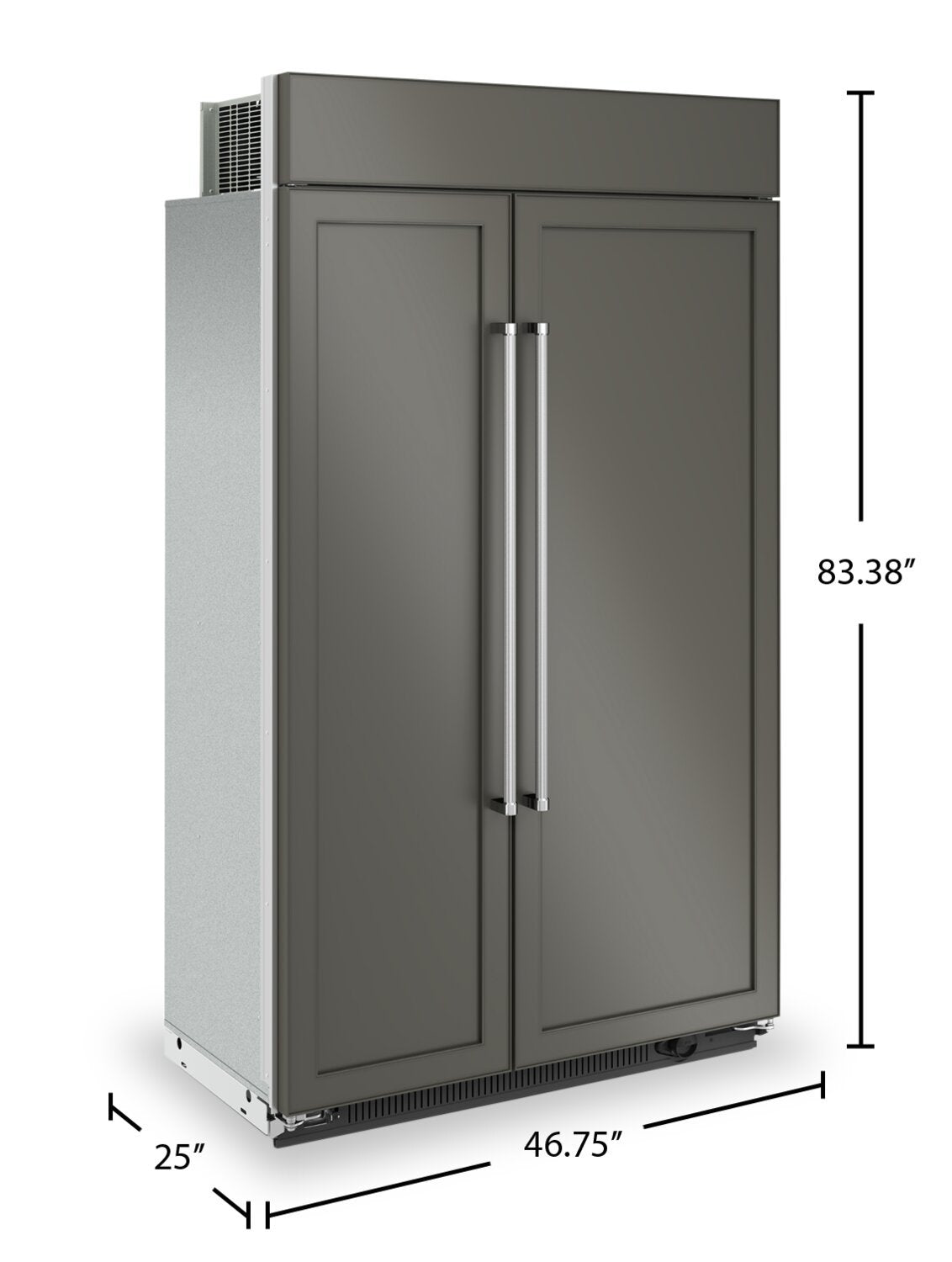 Réfrigérateur KitchenAid de 30 pi³ et de 48 po à compartiments juxtaposés - panneau personnalisable - KBSN708MPA | KitchenAid 48 30 Cu. Fort. Réfrigérateur côte à côte - Prêt pour les panneaux…