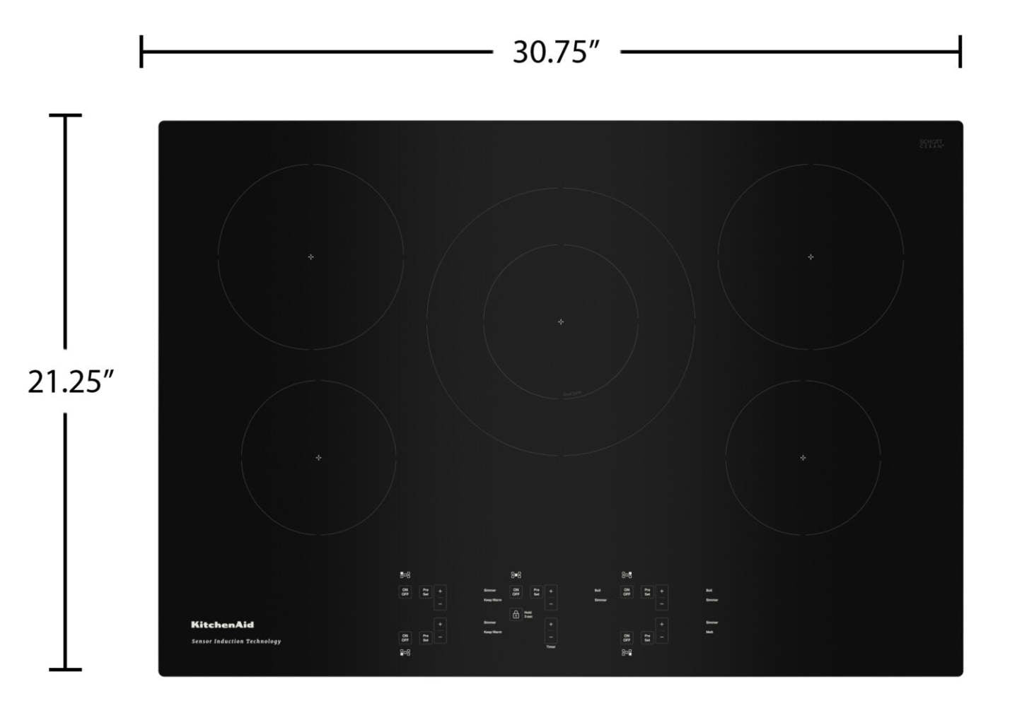 KitchenAid 30 5-Element Induction Cooktop - Black - KCIG550JBL | Plaque de cuisson à induction KitchenAid de 30 po à 5 éléments - noire - KCIG550JBL