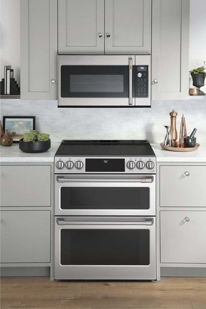 Cuisinière intelligente électrique Café de 6,7 pi³ avec convection européenne véritable - acier inoxydable - CCES750P2MS1
