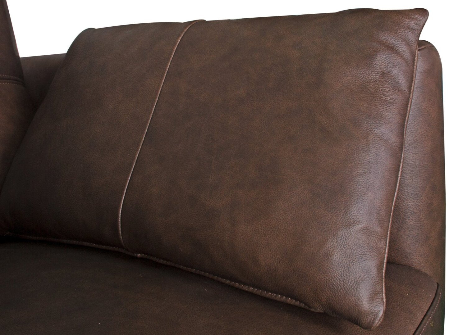 Melrose 84,5 po en cuir véritable de qualité supérieure avec pattes en métal - brun foncé | Sofa Melrose 84.5 en cuir véritable de qualité supérieure avec pattes en métal - brun foncé