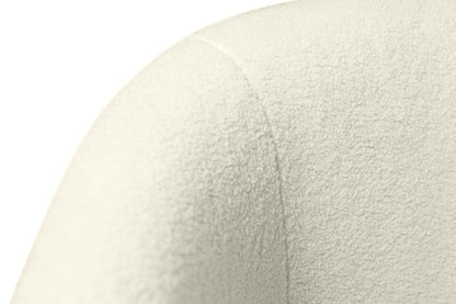 Chaise d'appoint pivotante courbée en tissu chenille bouclé Ivie 28,7 - Blanc | Fauteuil d'appoint pivotant courbé Ivie de 28,7 po en tissu chenille bouclé - blanc