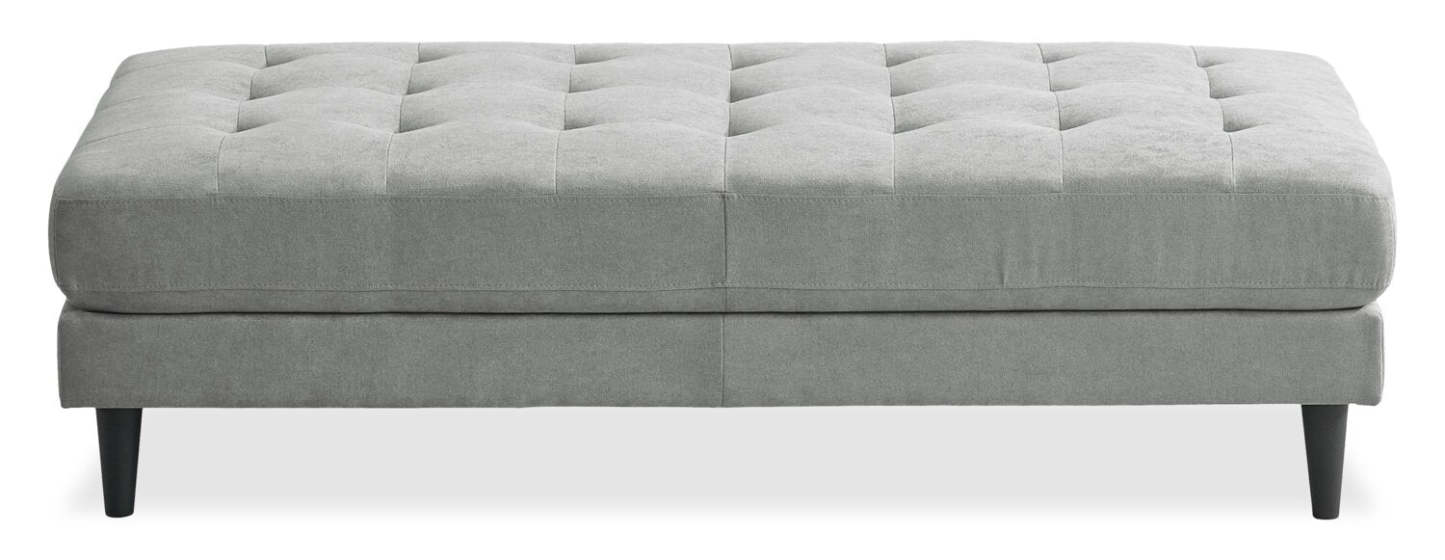 Ottomane en tissu Metro 63 avec coussin capitonné - Gris | Pouf Metro de 63 po en tissu avec coussin capitonné - gris