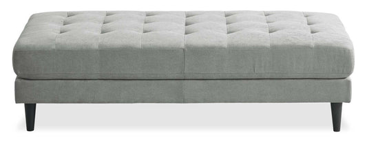 Ottomane en tissu Metro 63 avec coussin capitonné - Gris | Pouf Metro de 63 po en tissu avec coussin capitonné - gris