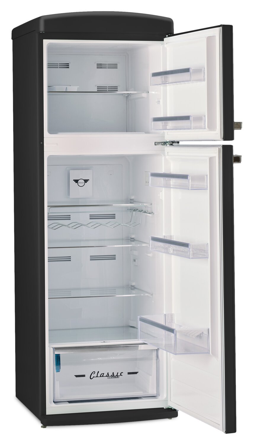Réfrigérateur Classic Rétro d’Unique de 24 po et de 11 pi3 à congélateur supérieur - noir mat - UNQ-310L MB TM