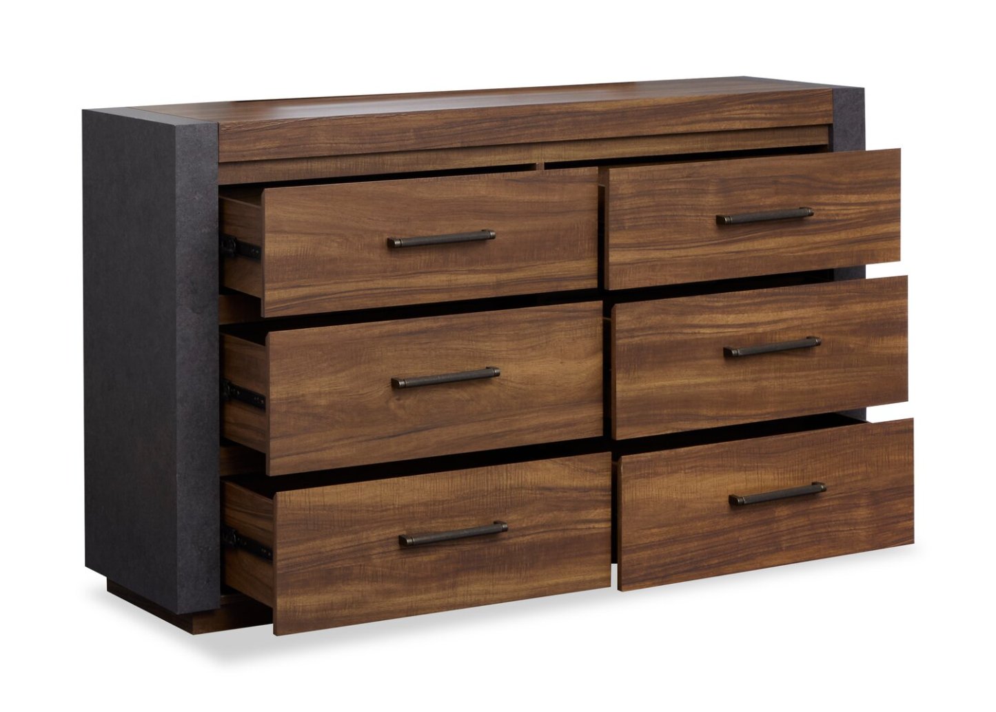 Commode Dante de 60 po (L) x 36 po (H) à 6 tiroirs pour la chambre à coucher - brune