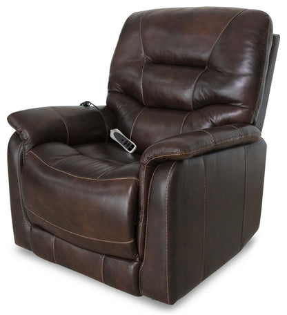 Parker 36 Fauteuil inclinable électrique à 3 positions en cuir véritable - brun | PARK2BLC