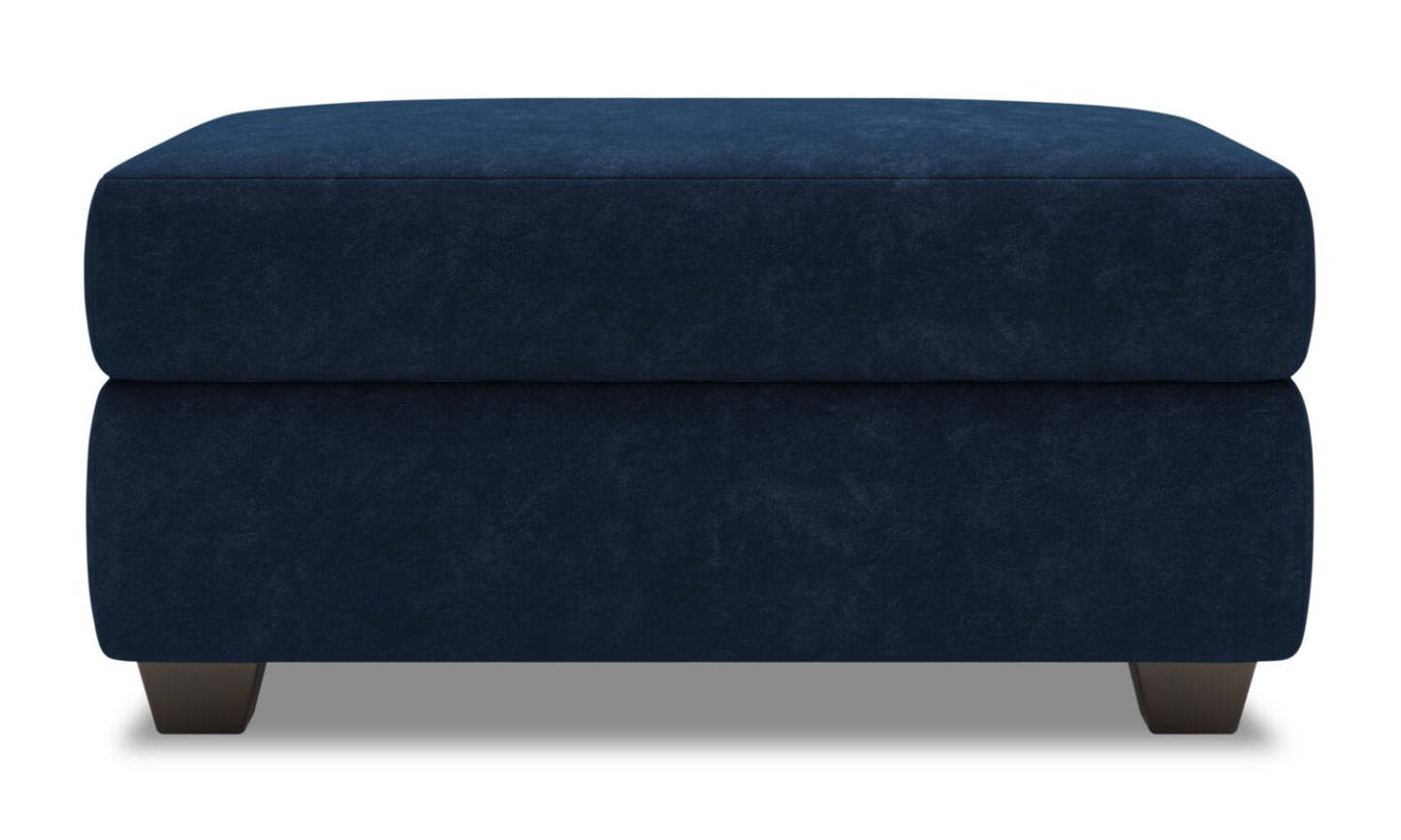 Fabriqué au Canada Pouf de rangement personnalisable The Trunk 39 en tissu de velours - bleu royal | Pouf de rangement The Trunk de Sofa Lab de 39 po fabriqué au Canada en tissu de velours - bleu royal | TRUN3188