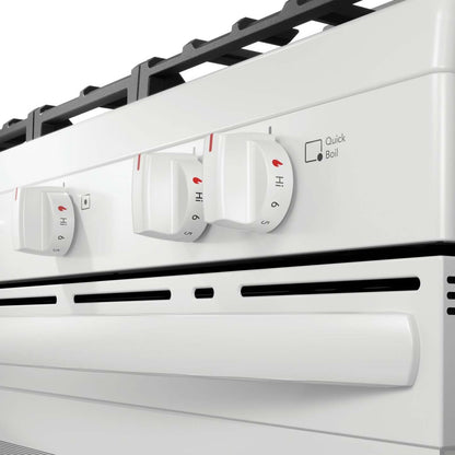 Cuisinière à gaz Frigidaire de 5,1 pi³ avec ébullition rapide et surface de cuisson à 5 brûleurs - blanche - FCRG3052BW | Frigidaire 5,1 Cu. Fort. Cuisinière à gaz avec ébullition rapide et table de cuisson à cinq brûleurs - Blanc - FCRG3052BW