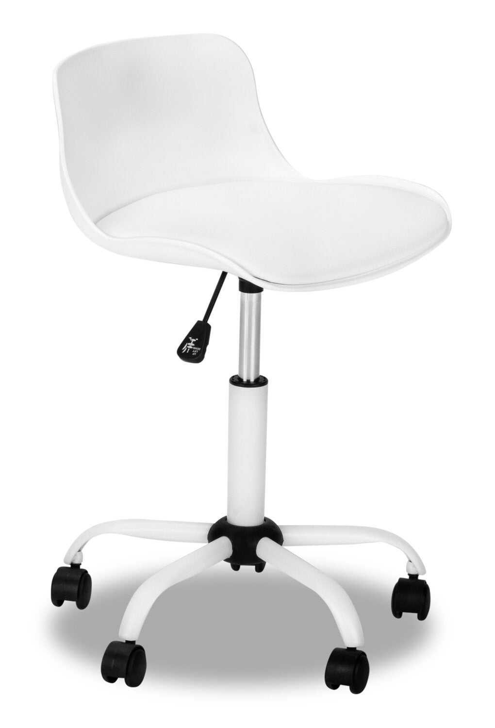 Chaise de bureau compacte Letty 18,5 avec dossier bas - Blanc|Chaise de bureau compacte Letty de 18,5 po avec dossier bas - blanche