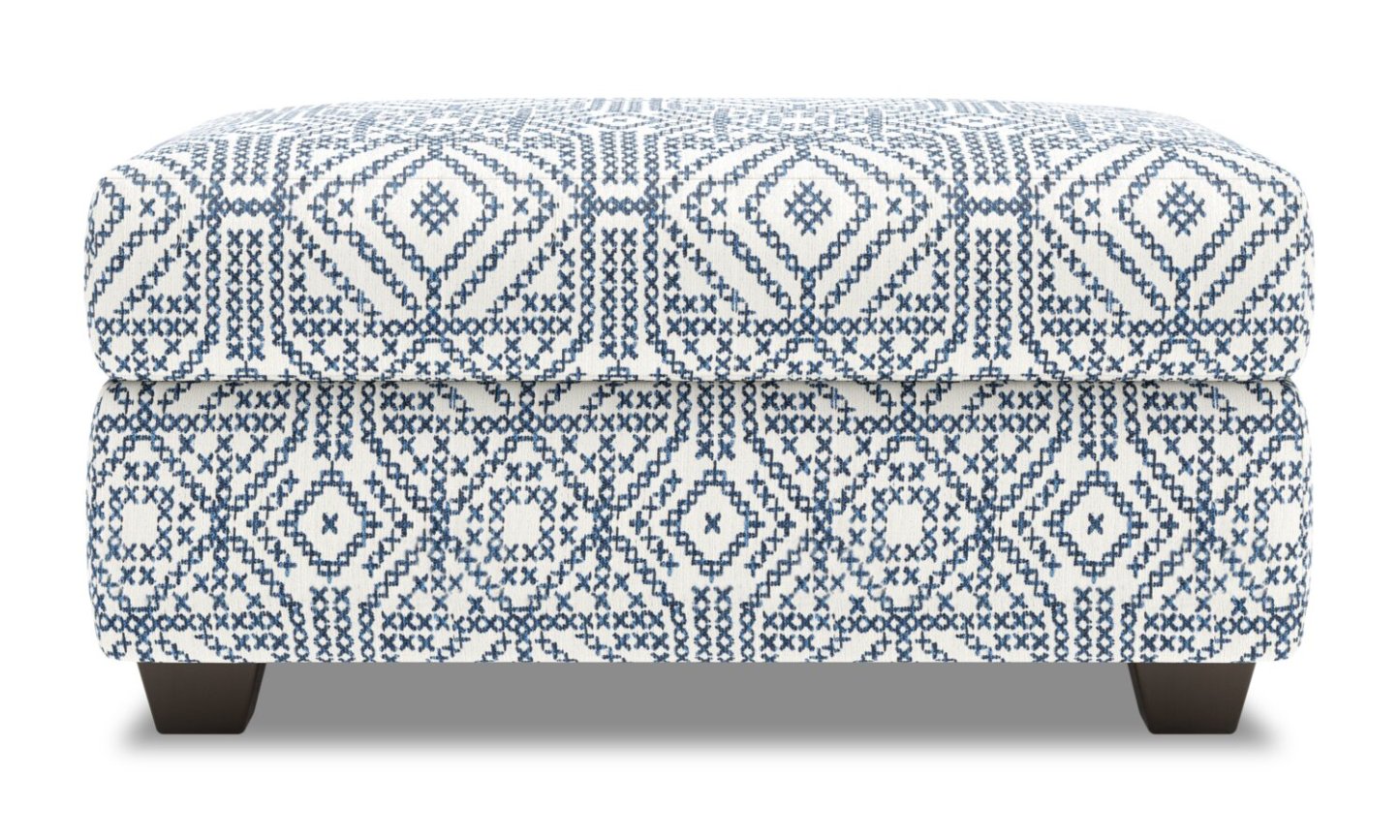 Fabriqué au Canada Pouf de rangement personnalisable The Trunk 39 en tissu - Ink multicolore | Pouf de rangement The Trunk de Sofa Lab de 39 po fabriqué au Canada en tissu - Ink multicolore | TRUN1156