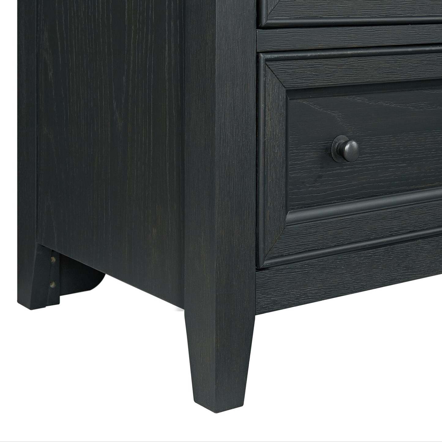 Casa Bedside 3-Drawer Nightstand with USB Port, 27W x 26.5H, Wood - Black | Table de nuit Casa de 27 po (l) x 26,5 po (H) en bois à 3 tiroirs avec port USB - noire