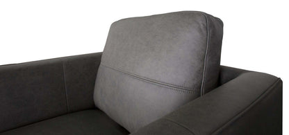 Chaise Melrose 36,5 en cuir véritable de première qualité avec pieds en métal - Gris | Fauteuil Melrose de 36,5 po en cuir de qualité supérieure avec pattes en métal véritable - gris