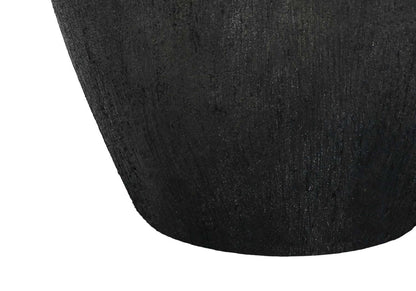 24 Lampe de table en céramique texturée noire avec abat-jour ivoire|Lampe de table de 24 po en céramique texturée noire avec abat-jour ivoire