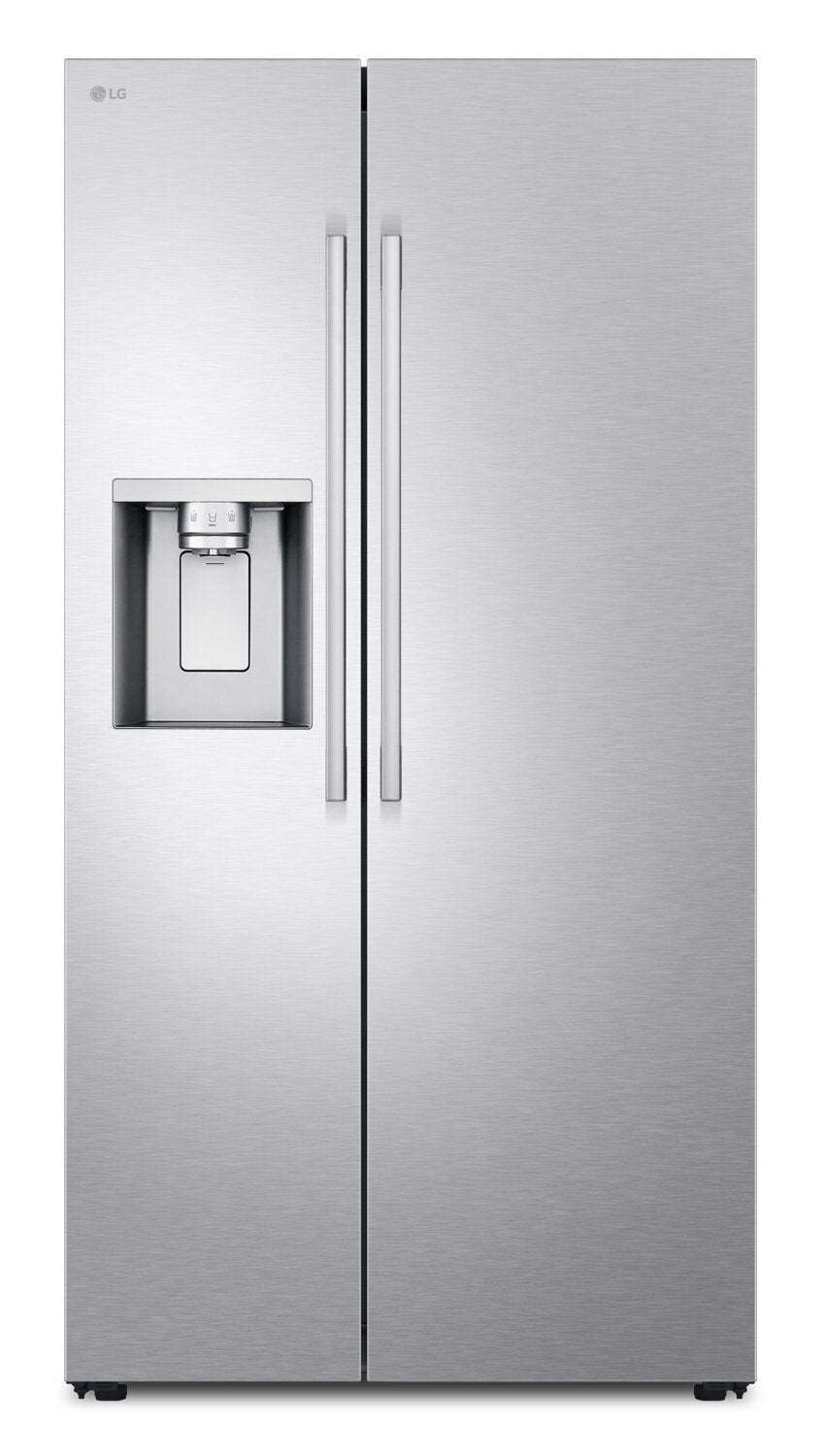 LG 36 27 Cu. Ft Side by Side Refrigerator - Fingerprint Resistant Stainless Steel - LL27T3530S  | Réfrigérateur LG de 27 pi3 et de 36 po à compartiments juxtaposés - acier inoxydable résistant aux traces de doigts - LL27T3530S