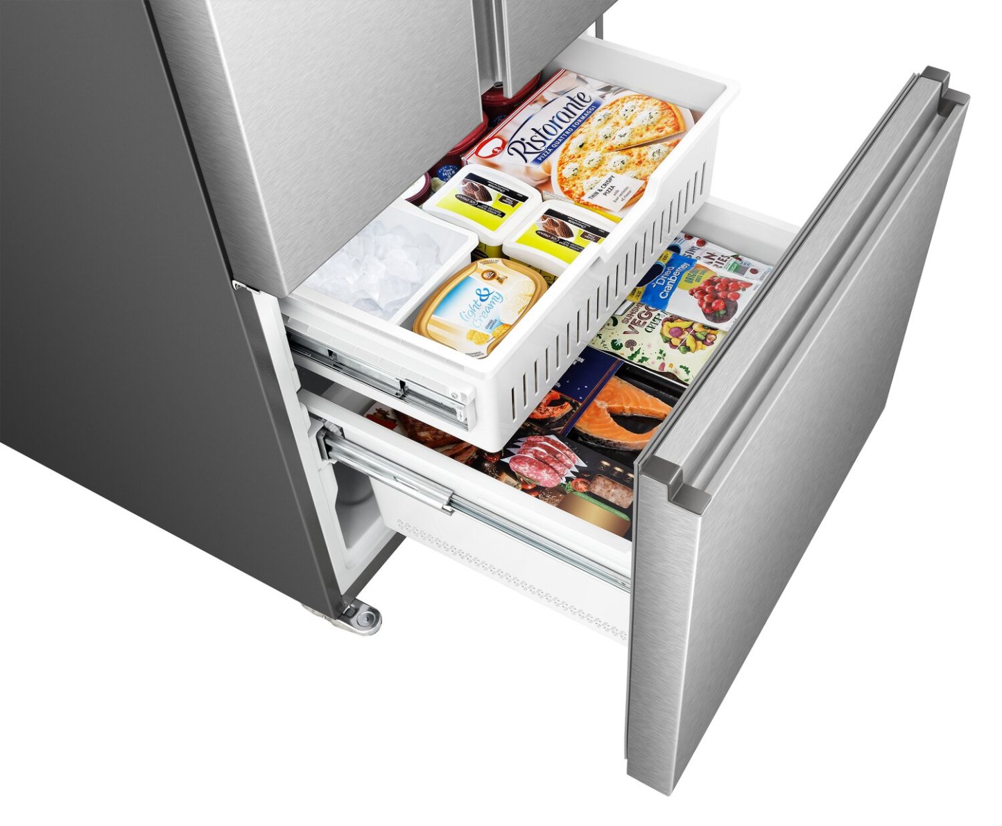 Réfrigérateur Hisense de 31,3 pi³ et de 22,1 po à portes françaises - acier inoxydable - RF22B3FSE | Hisense 31,3 22,1 Cu. Fort. Réfrigérateur à portes françaises - Acier inoxydable - RF22B3FSE