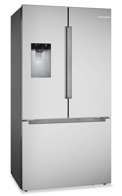 Bosch 36'' 21.6 Cu. Ft French Door Refrigerator – Fingerprint Resistant Stainless Steel - B36CD10ENS | Réfrigérateur Bosch de 36 po et de 21,6 pi3 à portes françaises - acier inoxydable résistant aux traces de doigts - B36CD10ENS