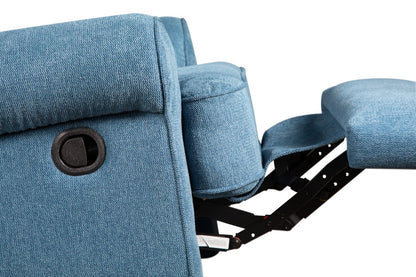 Fauteuil pivotant, coulissant et inclinable Bevin de 34,4 po en tissu de chenille - bleu