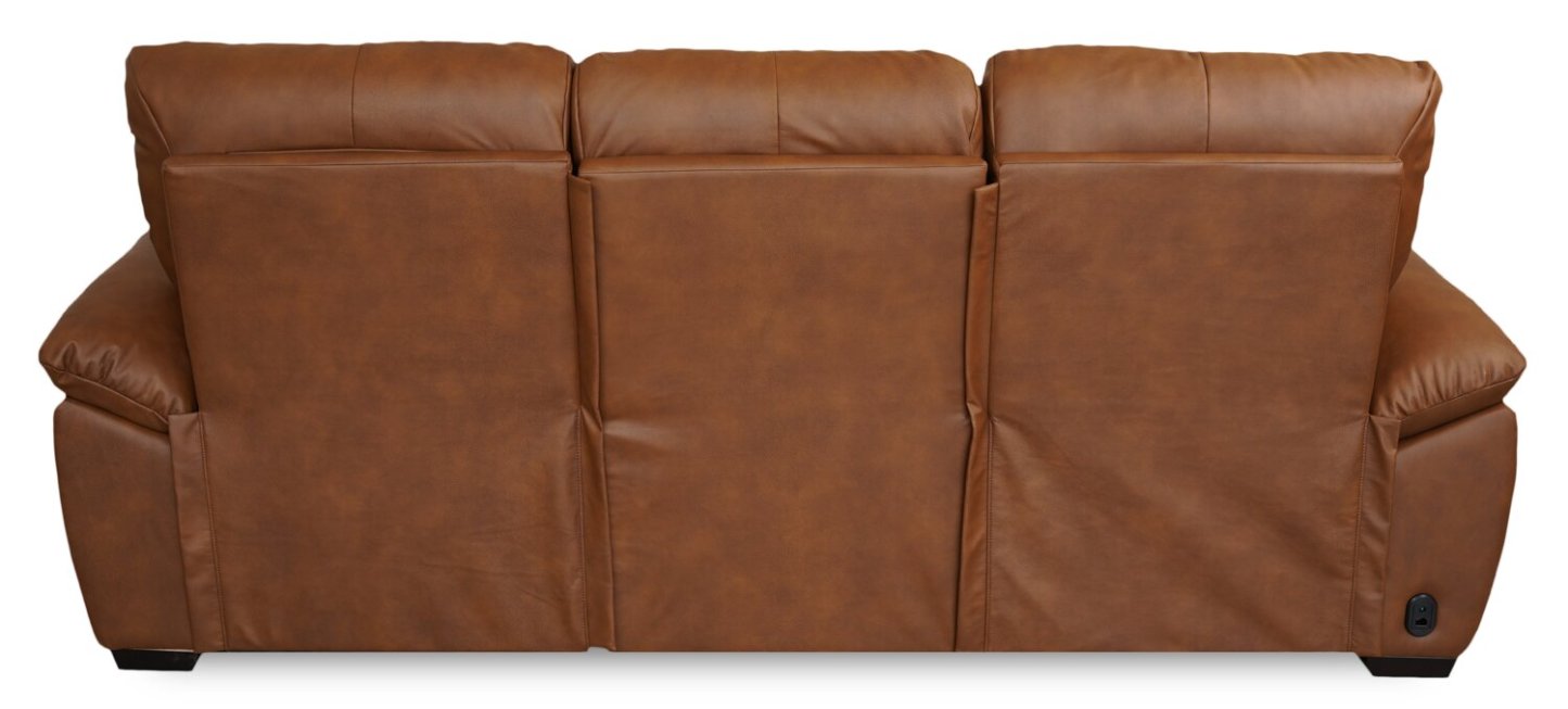Bello 91.7 Leather-Look Fabric Power Reclining Sofa - Brown | Sofa à inclinaison électrique Bello de 91,7 po en tissu d’apparence cuir - brun