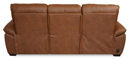 Bello 91.7 Leather-Look Fabric Power Reclining Sofa - Brown | Sofa à inclinaison électrique Bello de 91,7 po en tissu d’apparence cuir - brun